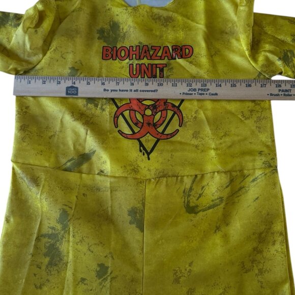 Spirit Halloween Biohazard Unit Costume Hazmat Jumpsuit Yellow Hood Child Size L - Picture 11 of 12
